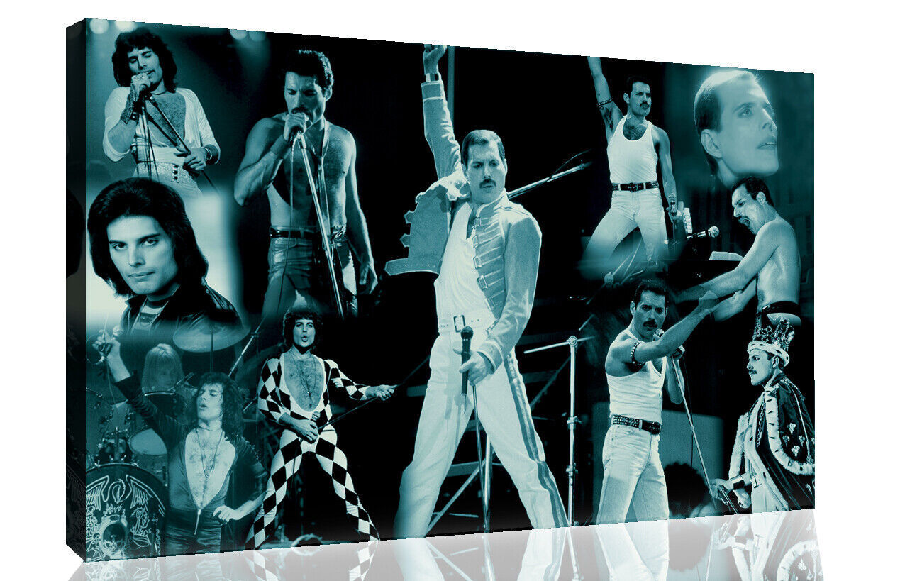 Freddie Mercury Pop Collage Canvas Wall Art Picture Print