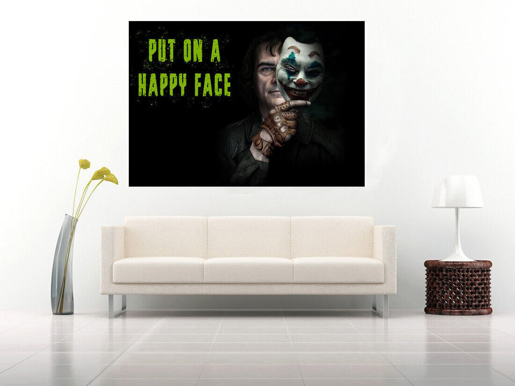Put on a happy face - Joker film Joaquin Phoenix CANVAS WALL ART Picture Print