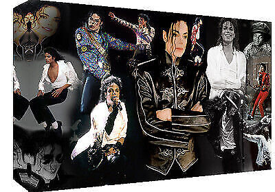 MICHAEL JACKSON PREMIUM COTTON CANVAS PICTURE COLLAGE WALL ART - ALL SIZES