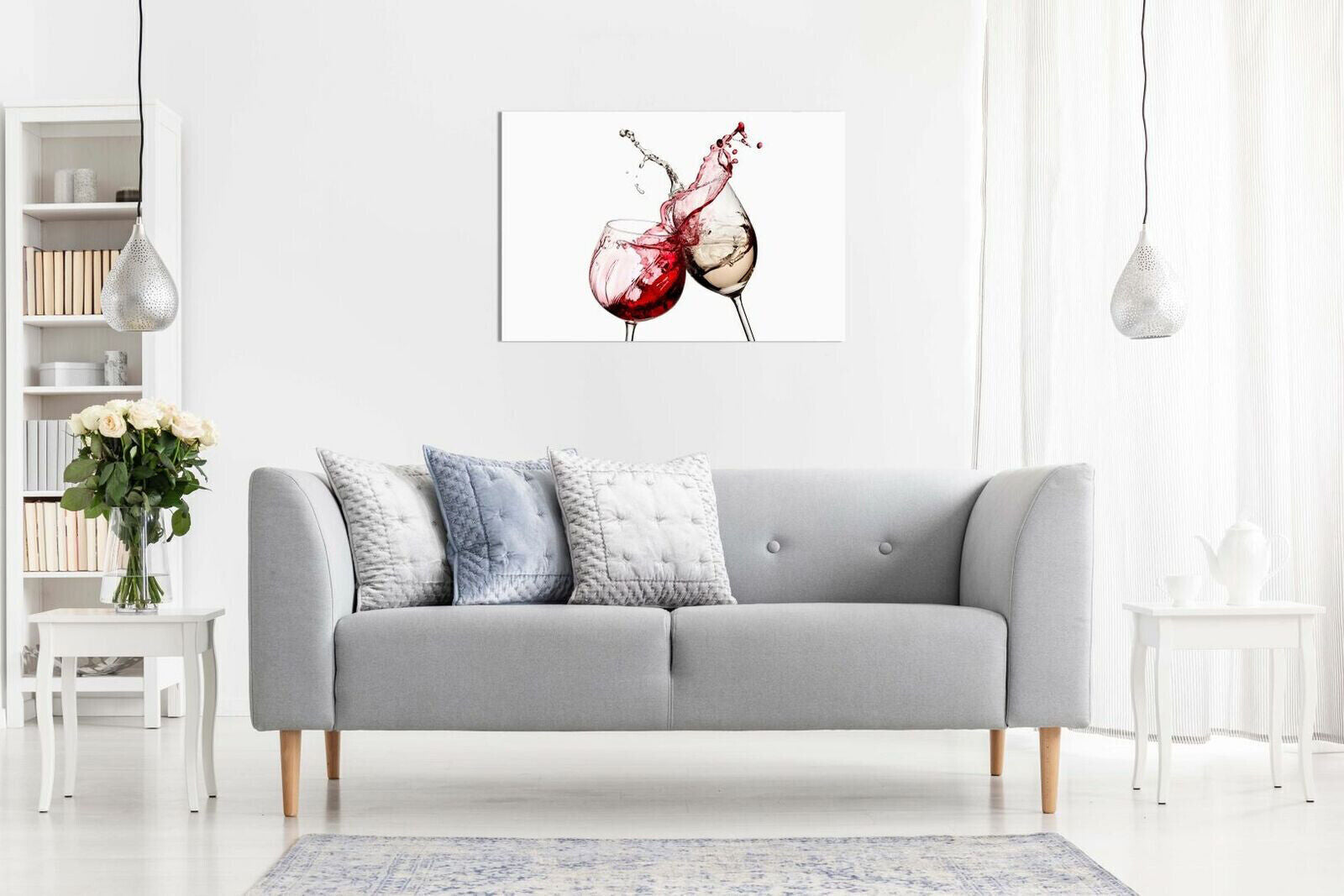 Wine Glasses Kitchen Wall Canvas Wall Art Picture Print