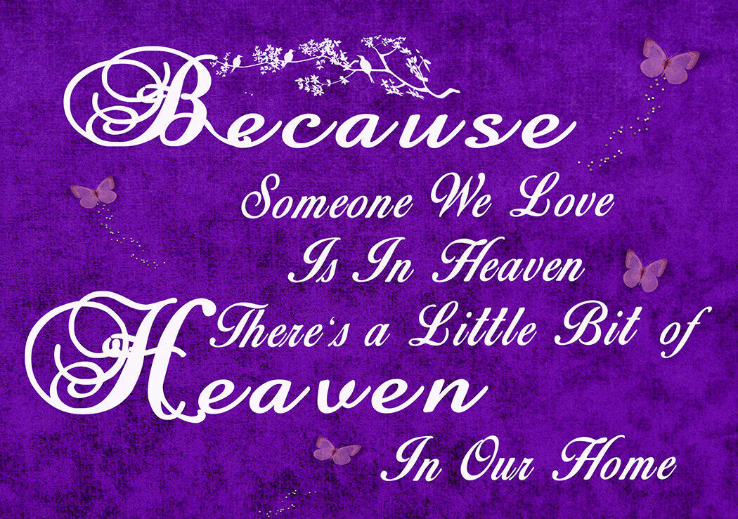 HEAVEN QUOTE - Life - Purple Canvas Wall Art Picture Print- ALL SIZES