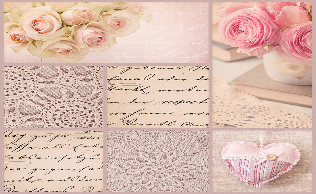 Pink Vintage Retro Flowers Floral Canvas Wall Art Print Picture - all sizes