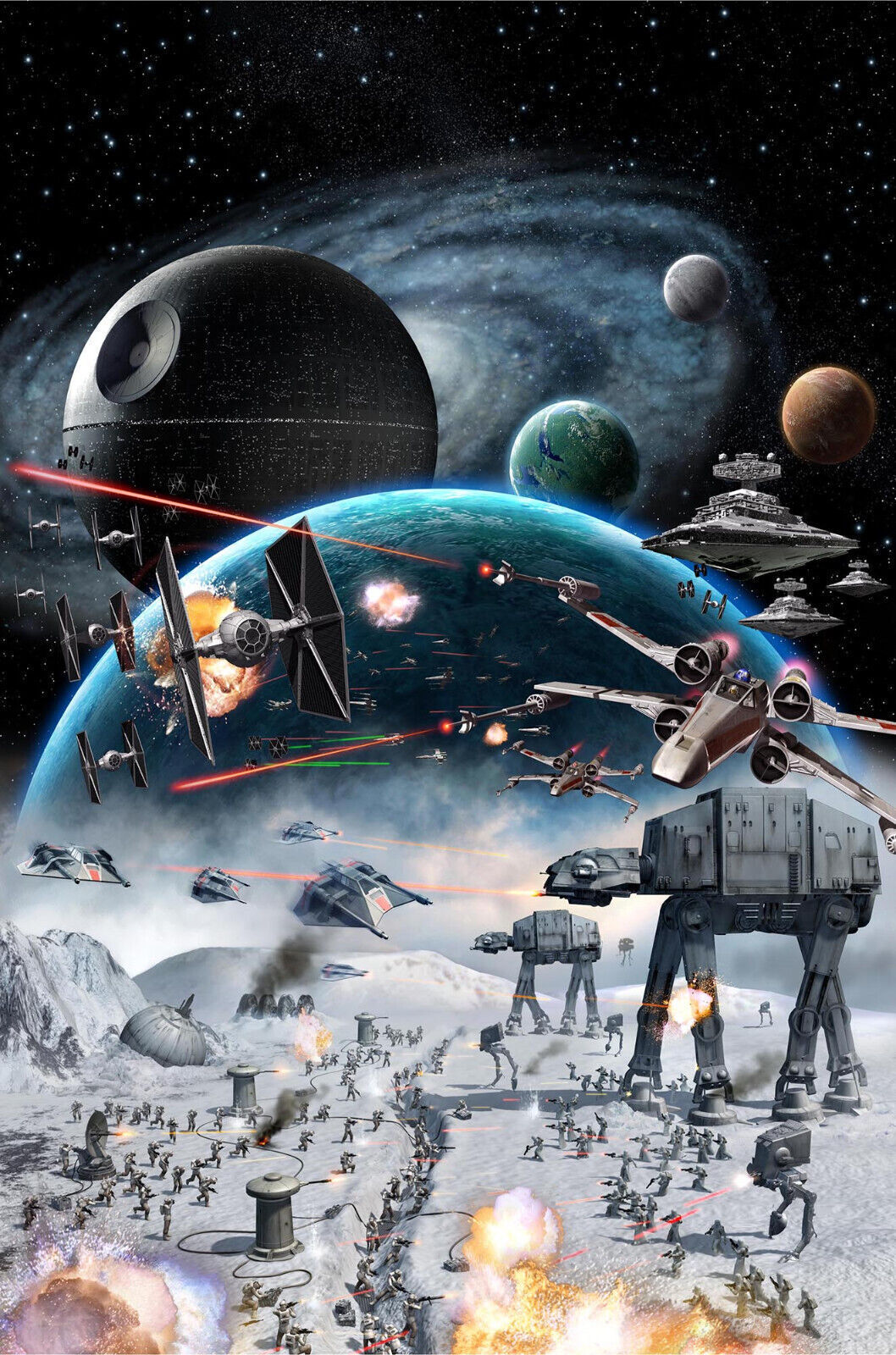 Star Wars Battle CANVAS WALL ART PICTURE PRINT