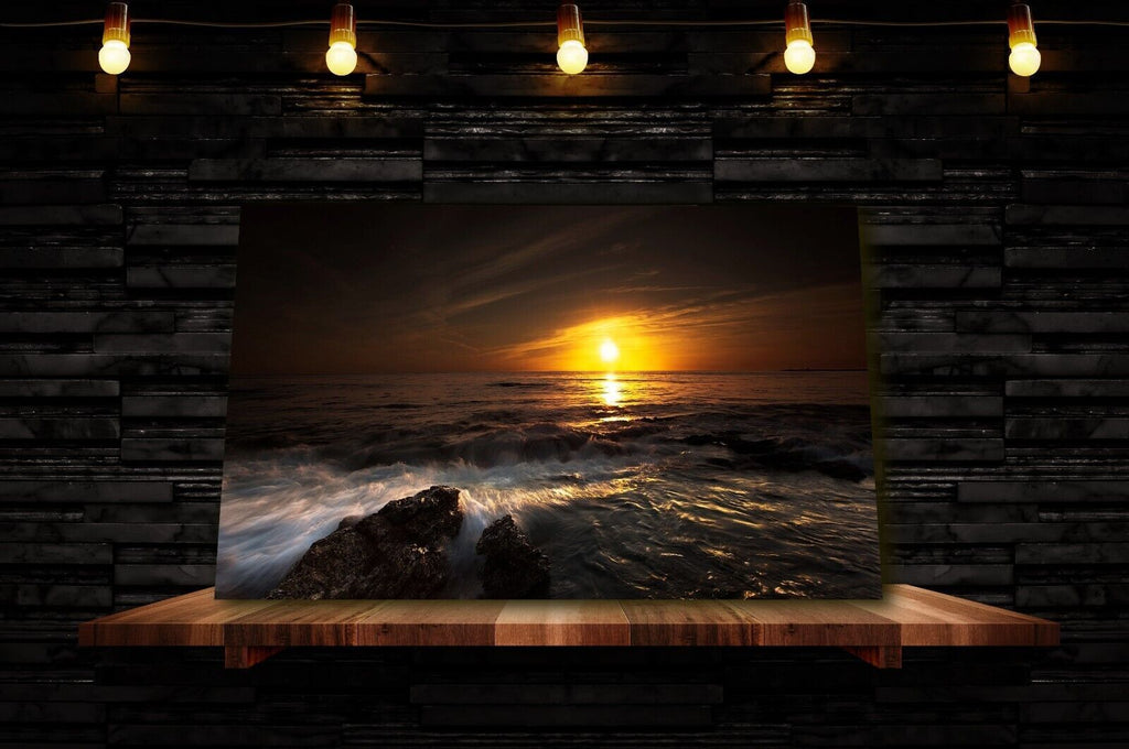 Sunset Over The Ocean seascape Canvas Wall Art Picture Print