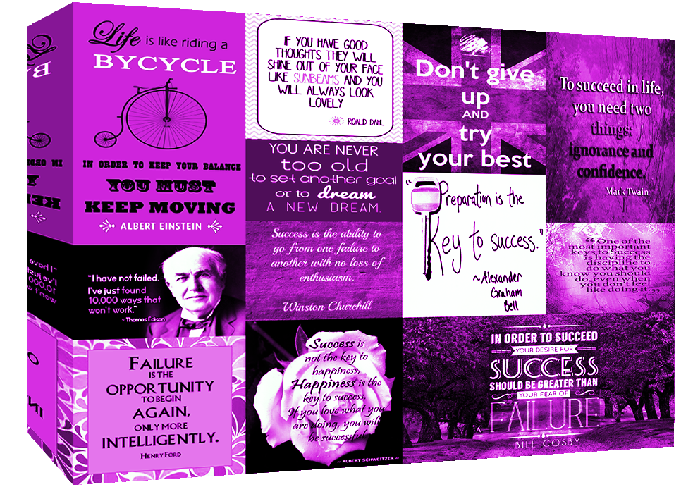 Success in life Quotes Purple Canvas Wall Art Picture Print
