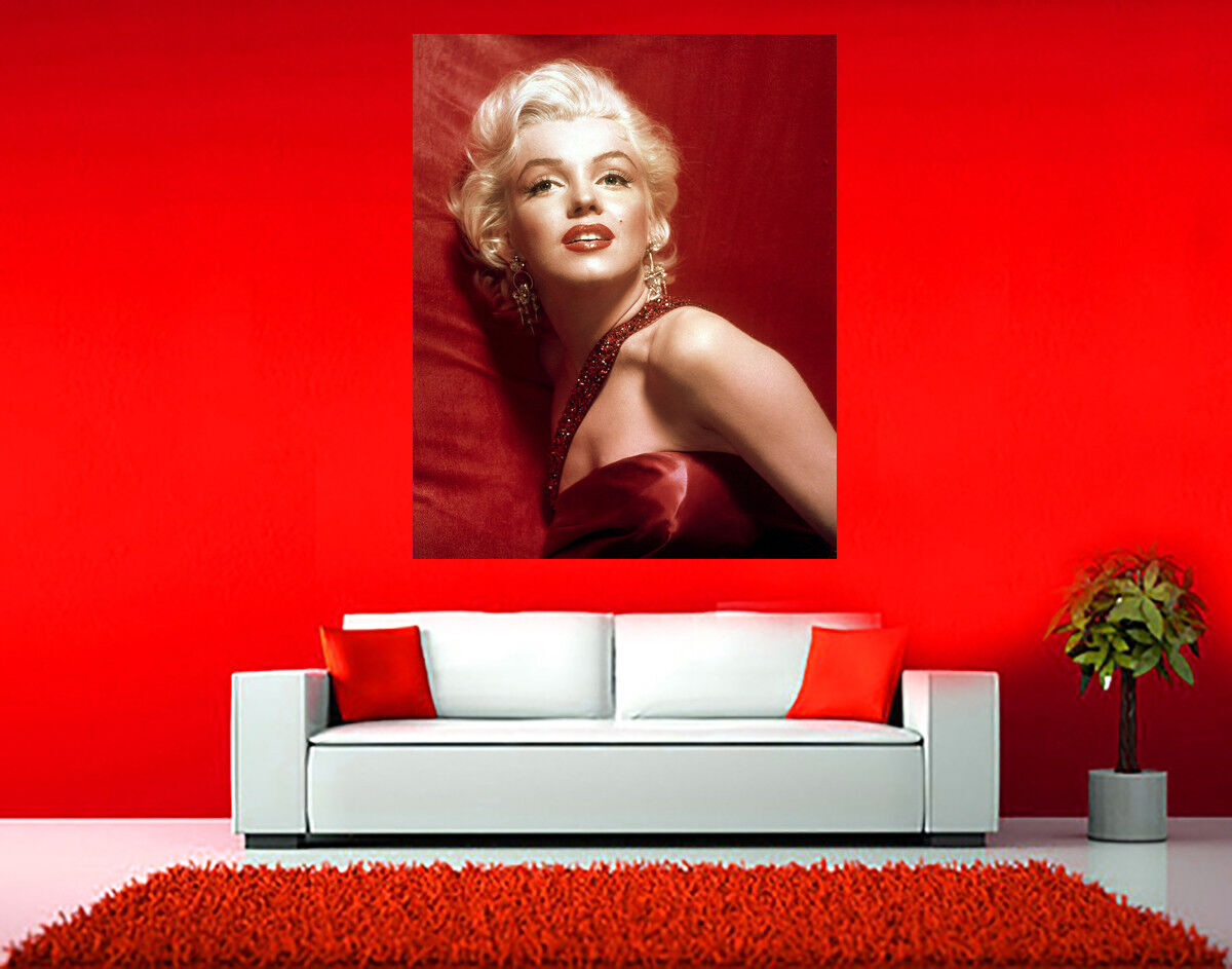 MARILYN MONROE GLAMOUR RED CANVAS WALL ART PICTURES MOVIE STARS