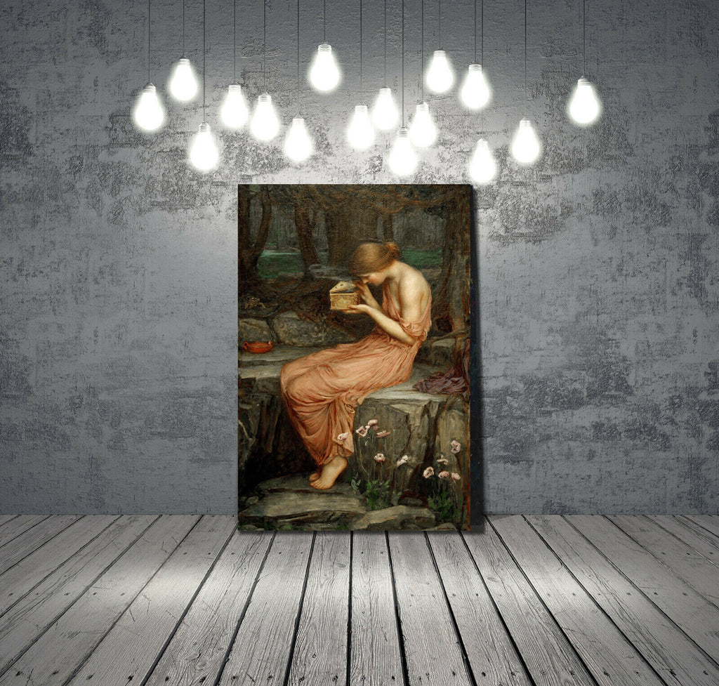 John W Waterhouse Psyche Opening Golden Box Canvas Wall Art Print Picture