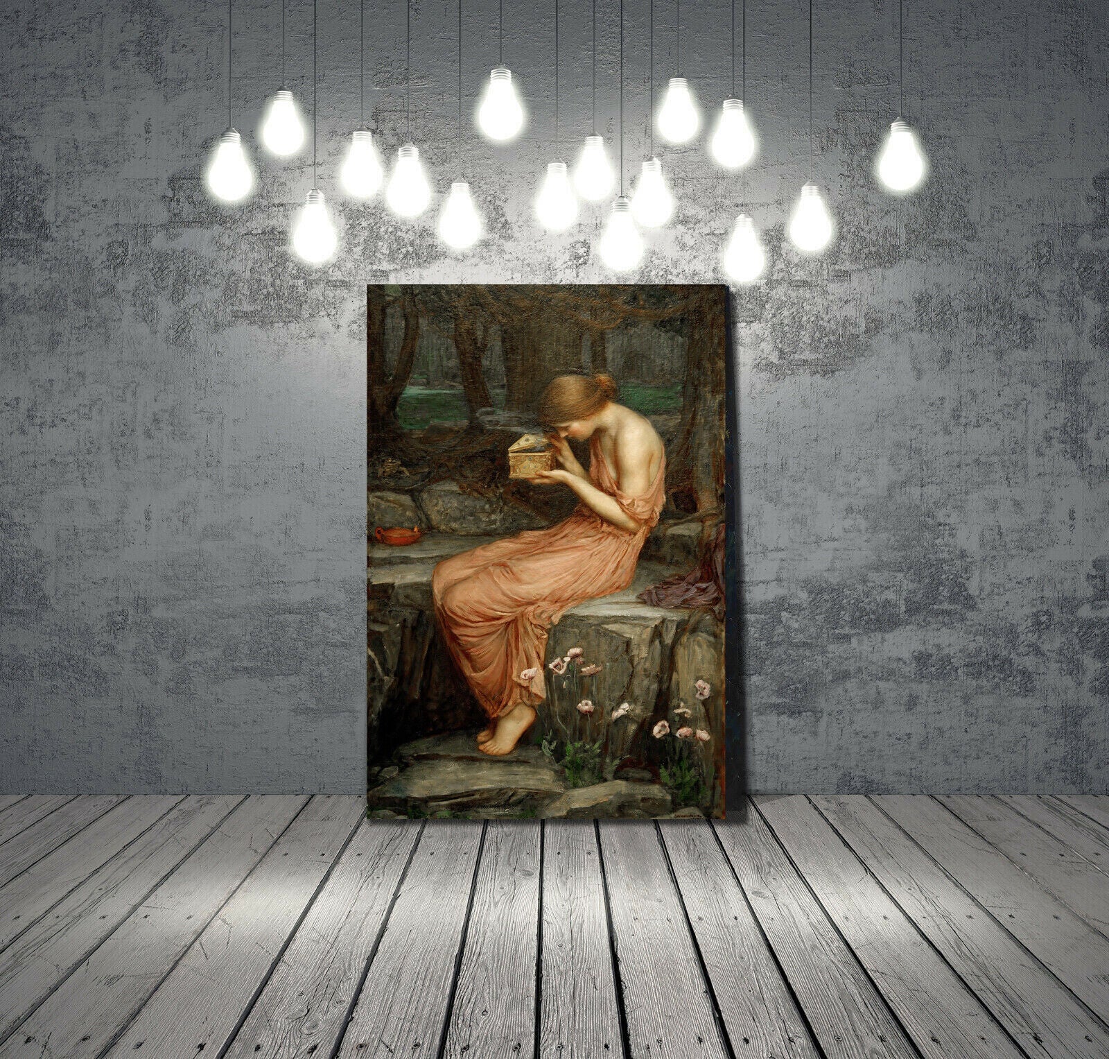 John W Waterhouse Psyche Opening Golden Box Canvas Wall Art Print Picture