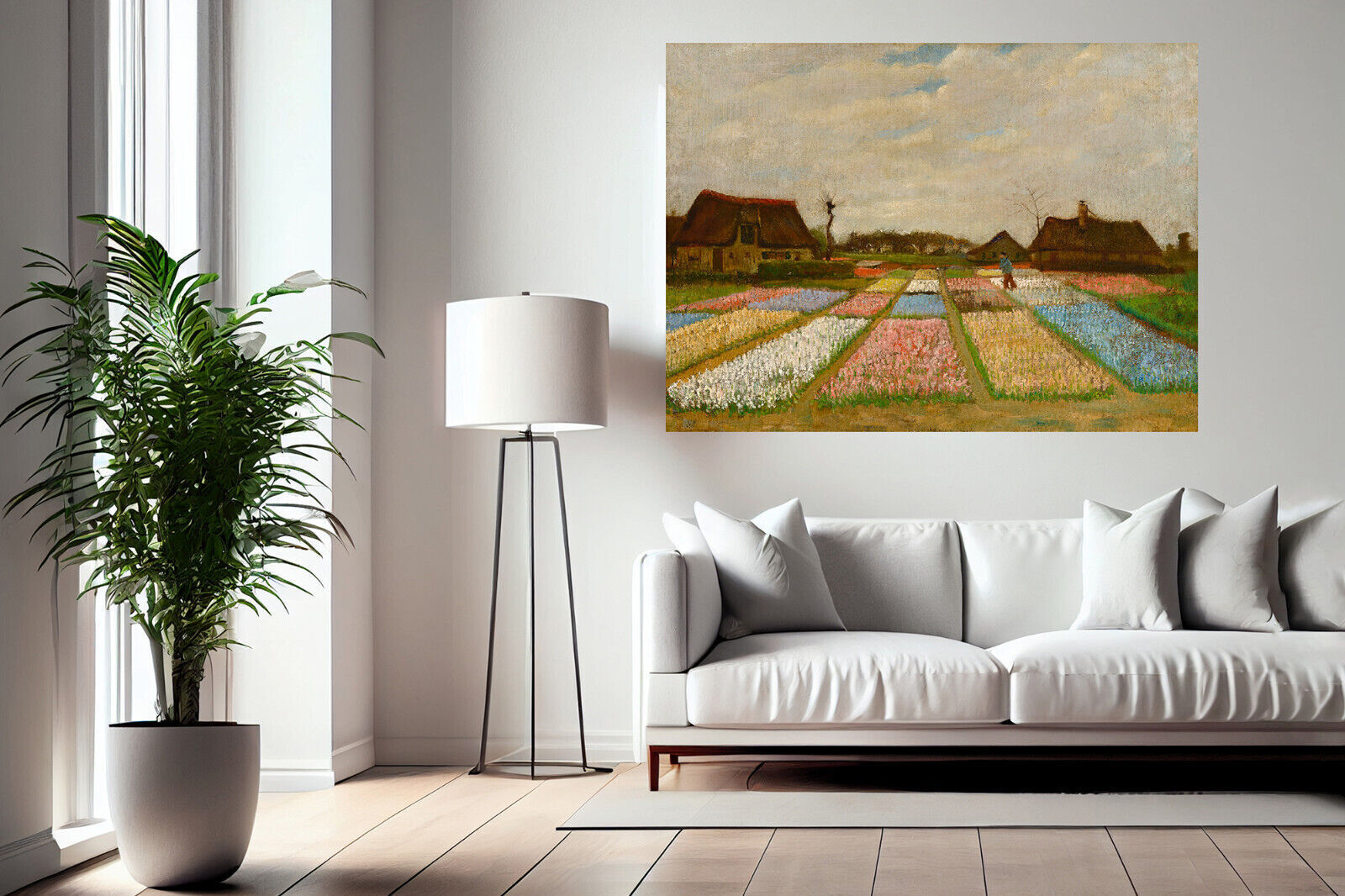 Van Gogh Field Of Bulbs Painting Canvas Wall Art Picture Print