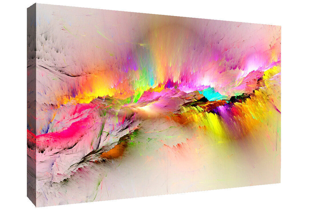 Modern Pink Yellow Tones Abstract Canvas Wall Art Picture Print A4 A1 A2 A3