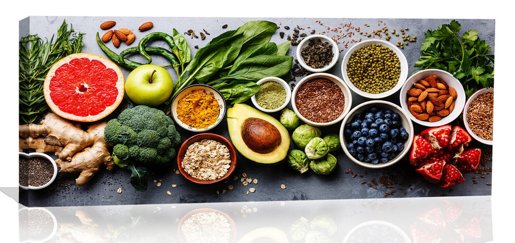 Healthy Fruit Veg Foods Kitchen CANVAS WALL ART Picture Print
