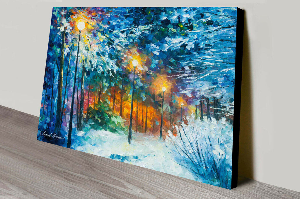 Leonid Afremov Midnight Snow OIL PAINTING Canvas Wall Art Picture Print