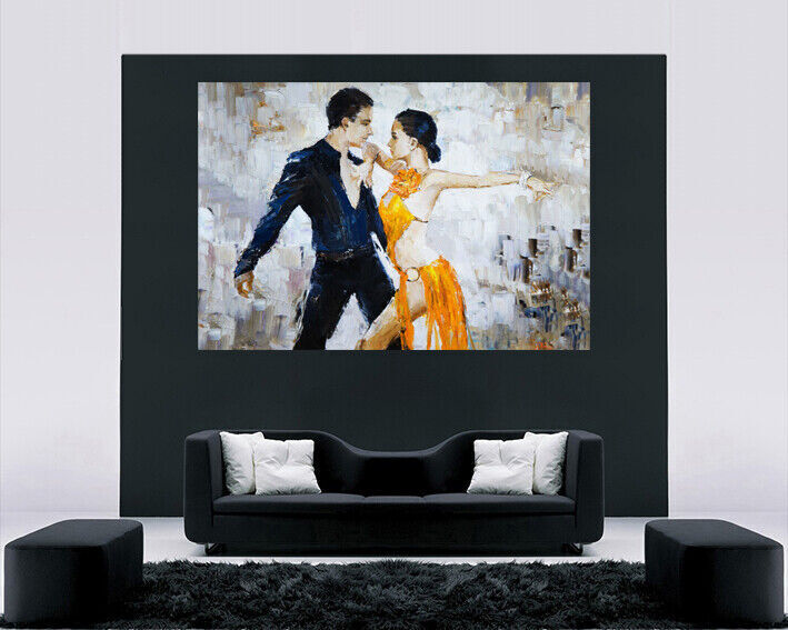 Beautiful Man Woman Tango Dancers Oil Painting Canvas Wall Art Picture Print