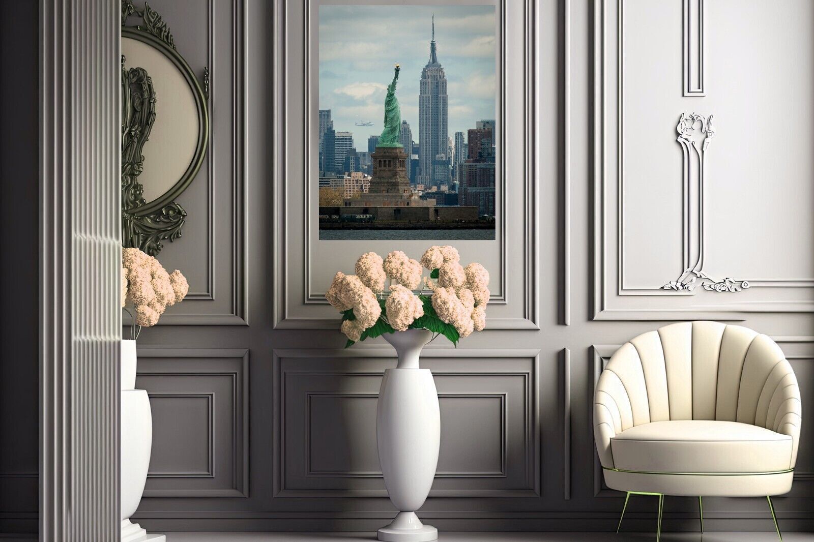 NEW YORK EMPIRE STATE LIBERTY VINTAGE  Canvas Wall Art Picture Print
