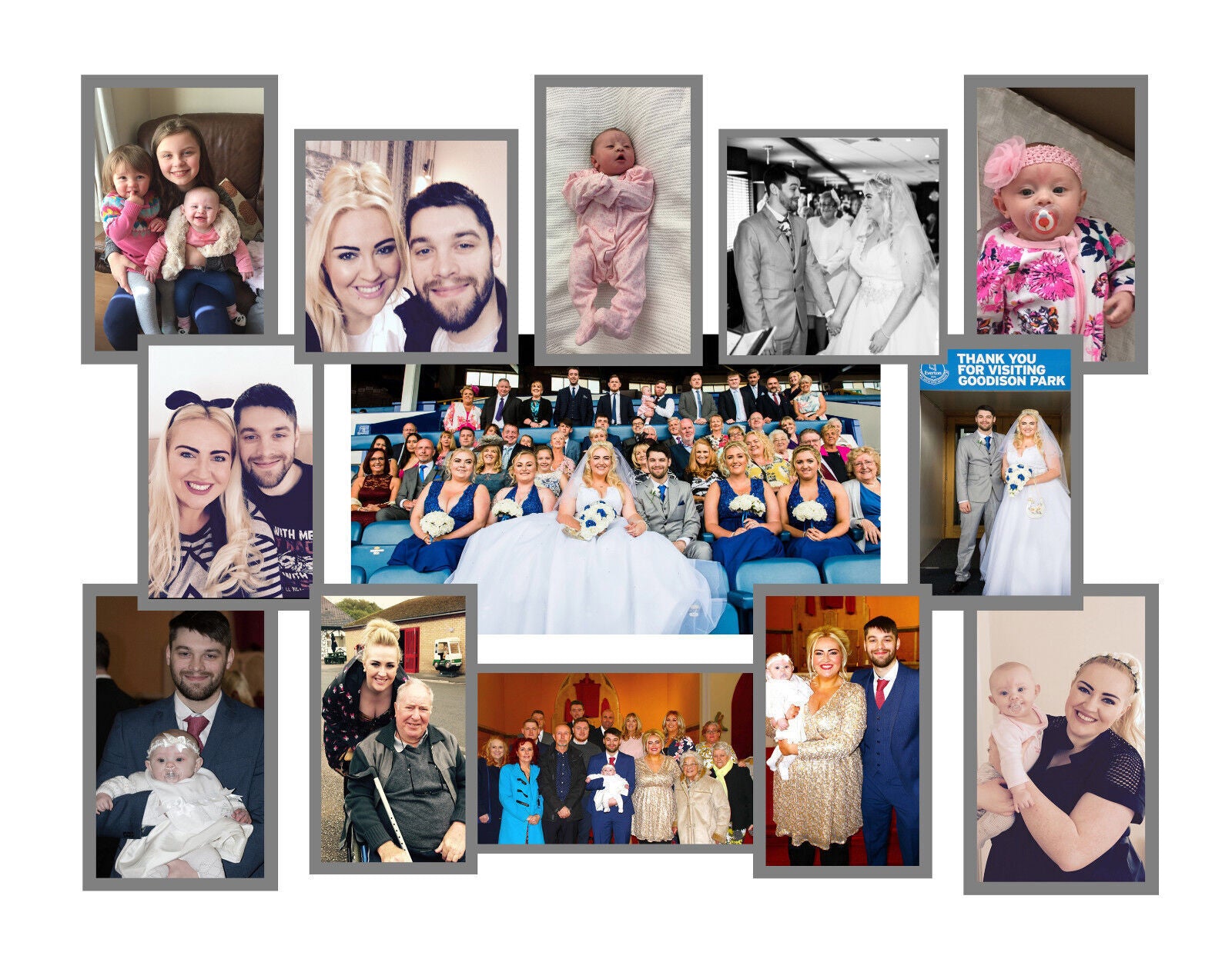 Your Personal Personalised Photos on a Collage /Montage Canvas Print 47" x 33"