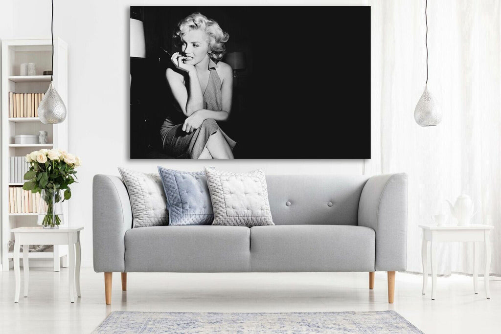 Black  & White Marilyn Monroe Canvas Wall Art Picture Print