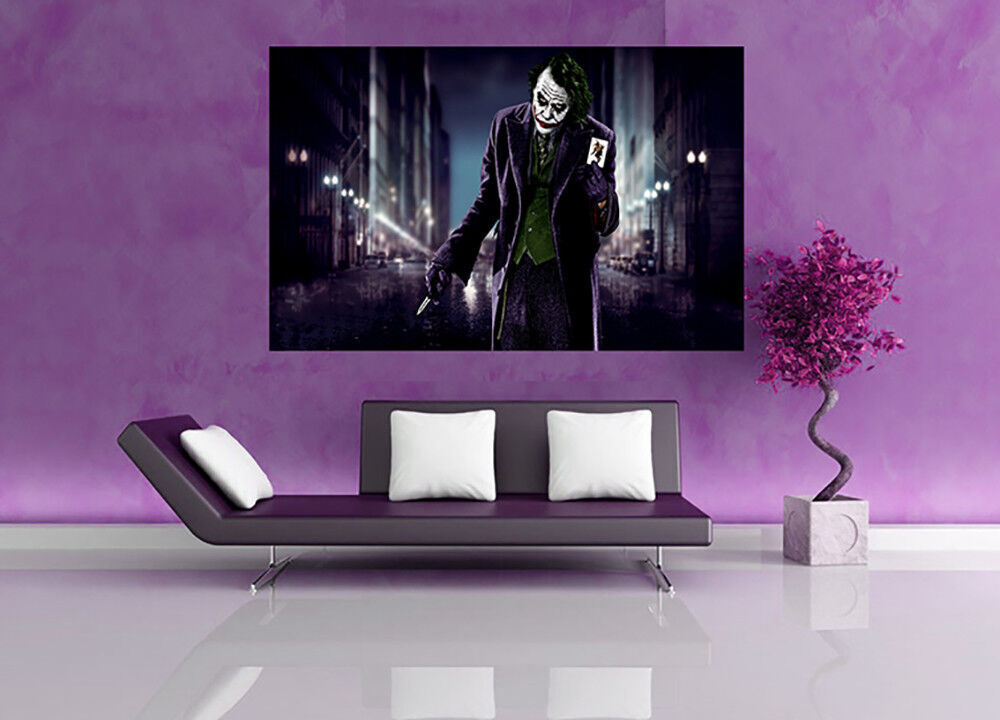 Dark Knight Joker Batman Film Cotton Canvas Wall Art Picture Print A1 A2 A3 A4