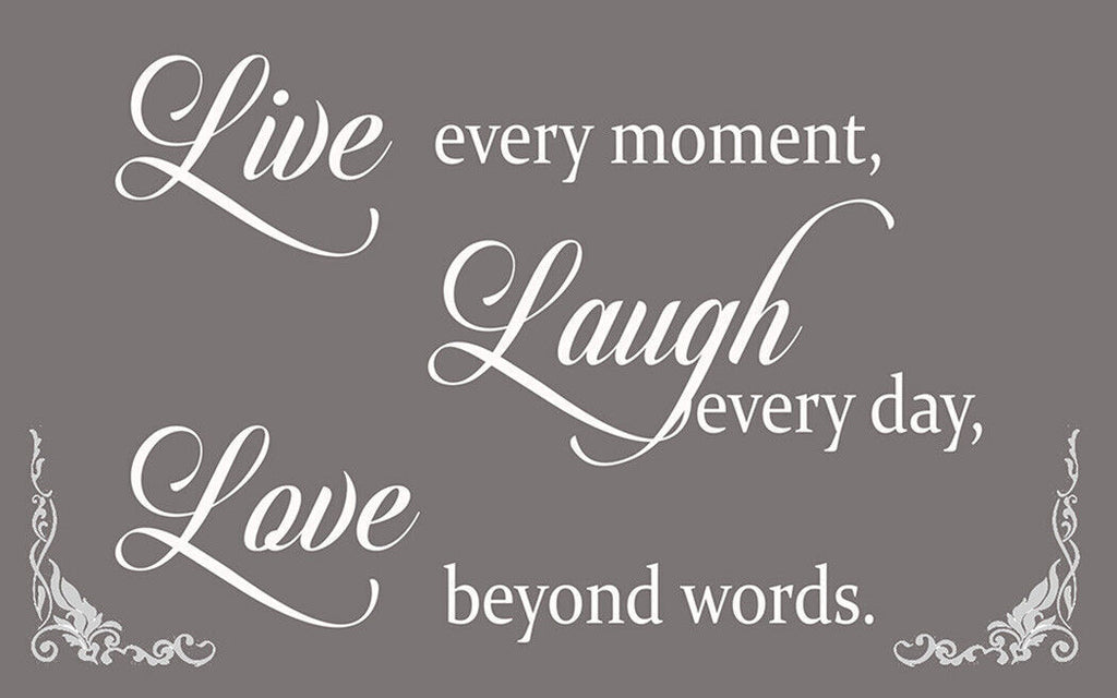 Grey Live Laugh Love Quote Canvas Wall Art  Picture Print - A1, A2 + sizes