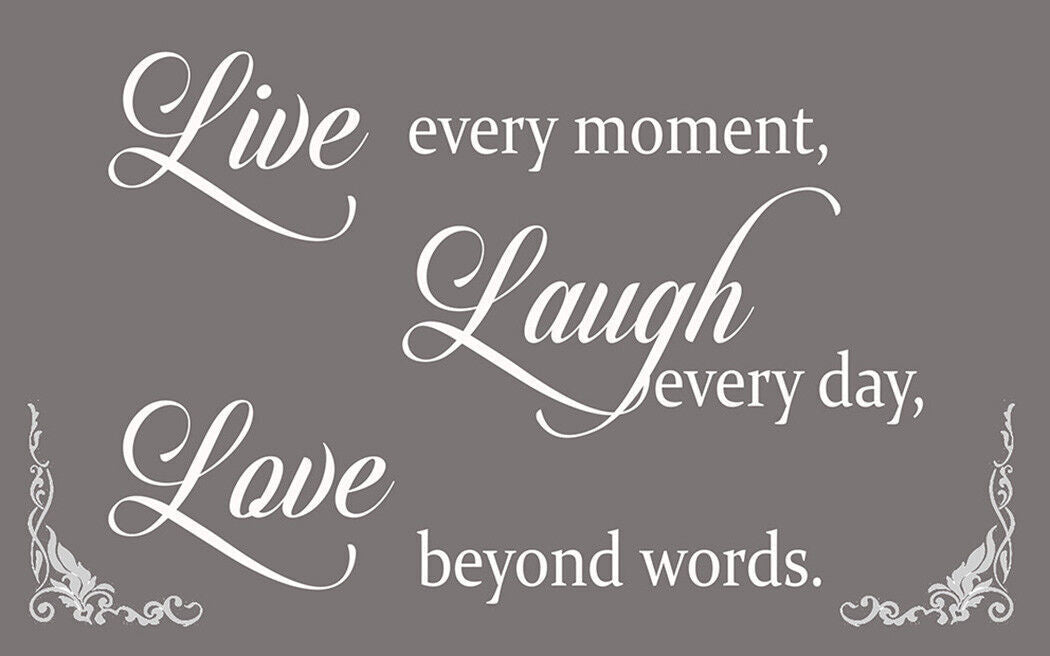 Grey Live Laugh Love Quote Canvas Wall Art  Picture Print - A1, A2 + sizes