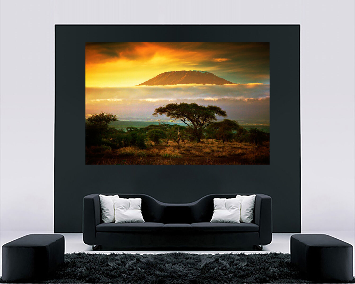 Kilimanjaro African sunset - Cotton Canvas Wall Art Picture Print - ALL SIZES