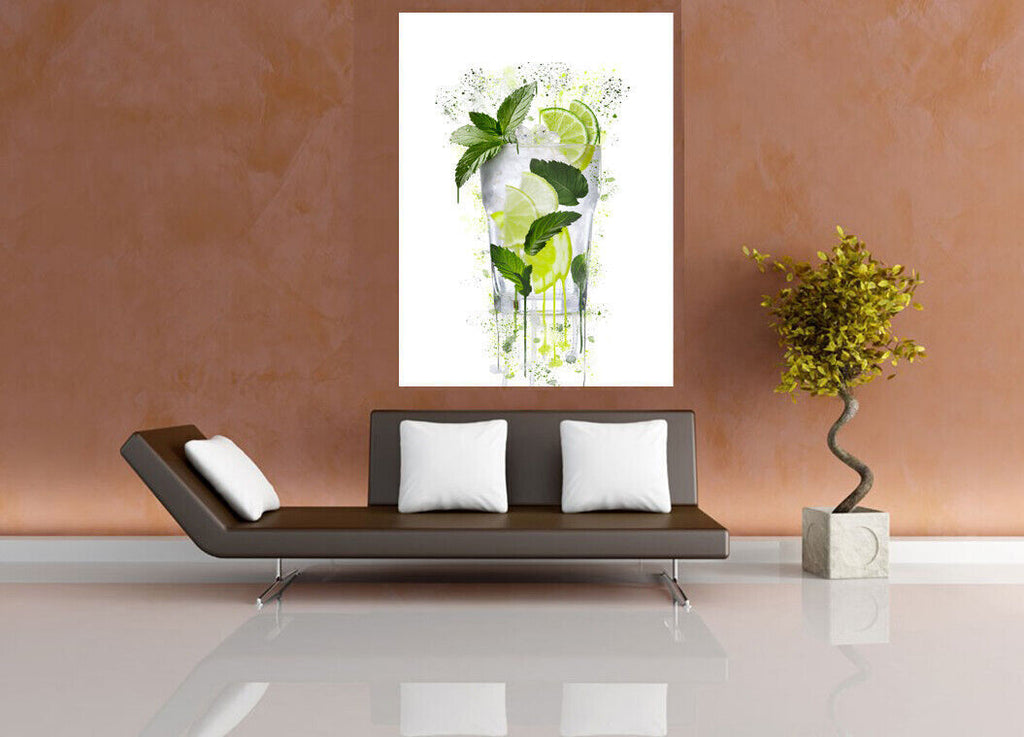 Mojito Cocktail DRINK CANVAS WALL SPLASH ART PICTURE PRINT