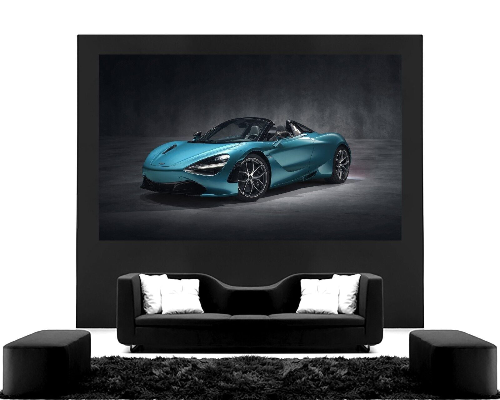 Blue Mclaren Spider Sports Super car CANVAS WALL ART Picture Print
