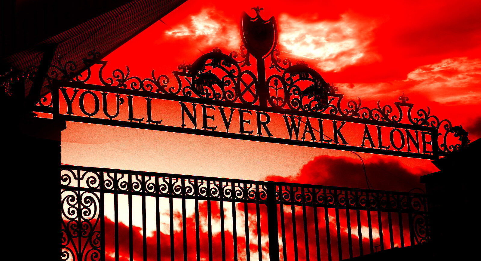 Liverpool You'll Never Walk Alone CANVAS WALL ART Picture Print Red