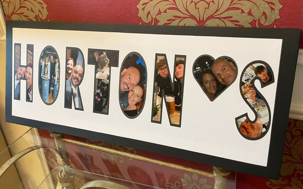 Personalized Photos in Words/ Family Names Canvas Collage Wall Art Picture Print