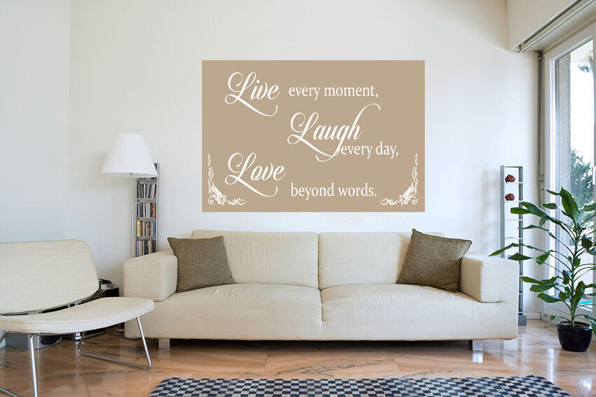 Beige Live Laugh Love Quote Canvas Wall Art  Picture Print - A1, A2 + sizes