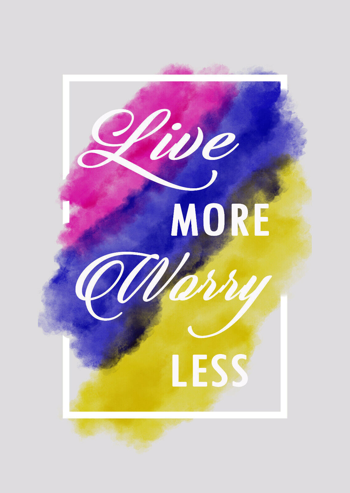 Live More Multi Coloured Inspirational Quote Canvas Wall Art Picture Print