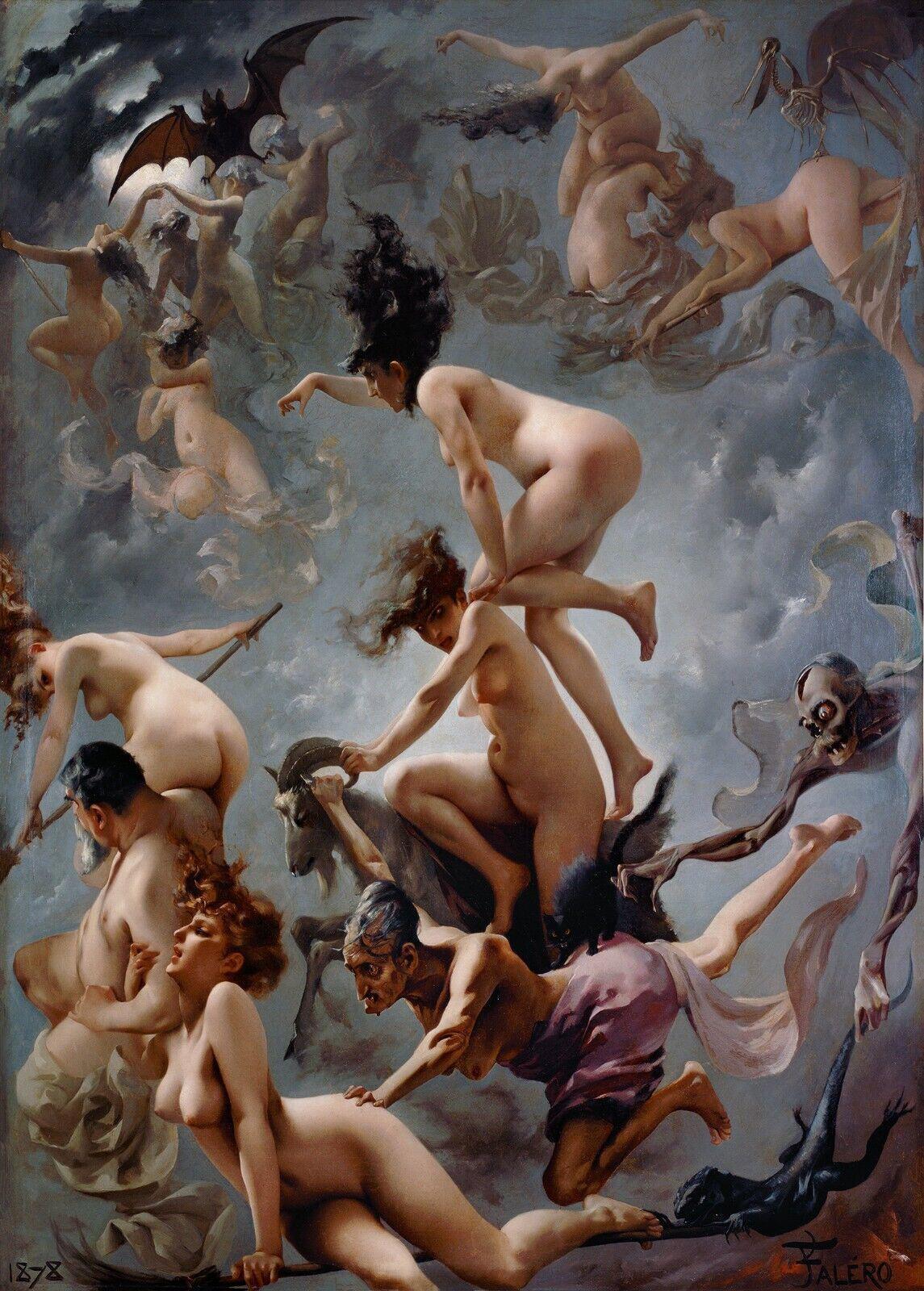 LUIS RICARDO FALERO, WITCHES GOING TO SABBATH CANVAS WALL ART ARTWORK PRINT