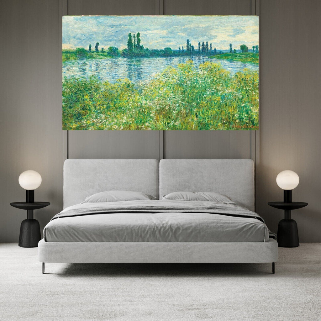 Banks of the Seine, Vétheuil by Claude Monet Painting Canvas Wall Art Print