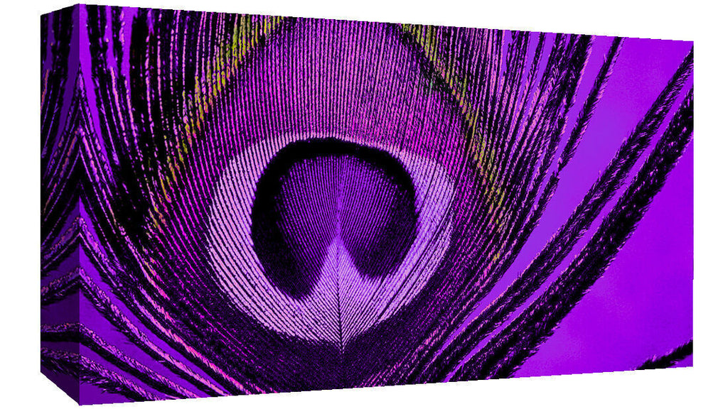 Abstract Peacock PURPLE CANVAS WALL ART Picture Print - All sizes