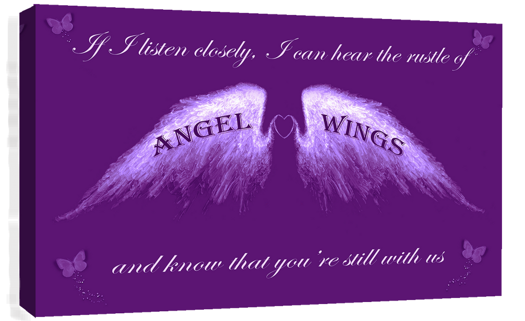 Angel Wings Wall Art Picture IF I Listen Closely Quote Canvas Print Picture Teal