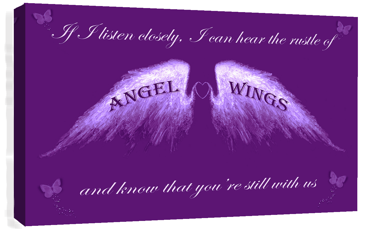 Angel Wings Wall Art Picture IF I Listen Closely Quote Canvas Print Picture Teal