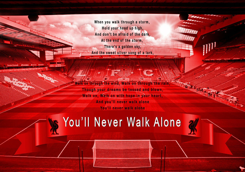 Liverpool Anfield You'll Never Walk Alone CANVAS WALL ART Picture Print Red