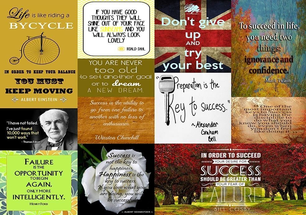 Success in life Quotes Canvas Wall Art Print Picture 100% cotton - A1, A2, A0