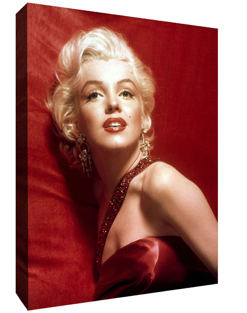 MARILYN MONROE GLAMOUR RED CANVAS WALL ART PICTURES MOVIE STARS