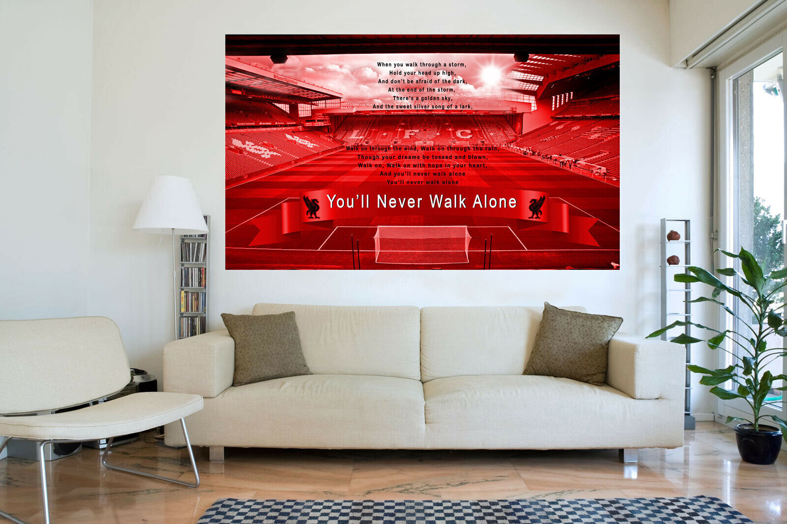 Liverpool Anfield You'll Never Walk Alone CANVAS WALL ART Picture Print Red