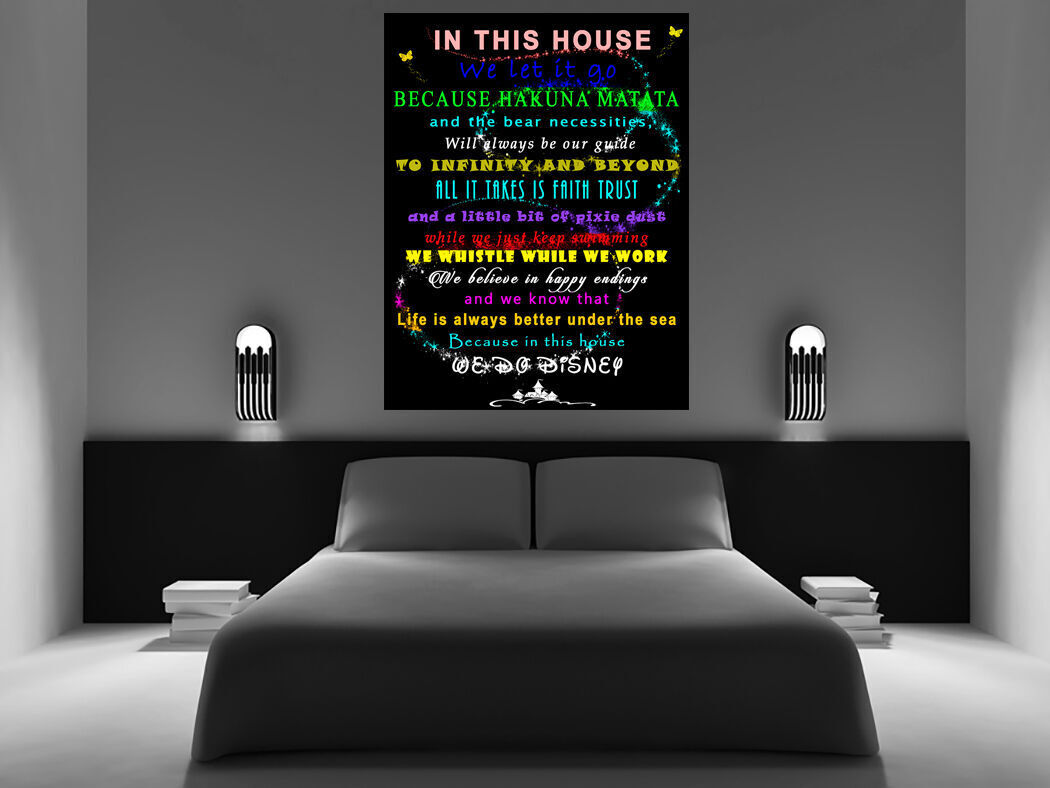 We Do Disney Let it go Quote on CANVAS WALL ART Picture Print Bright Coloured