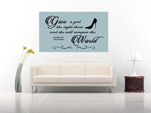 Duck Egg Blue Give a Girl Shoes Marilyn Quote Canvas Wall Art Print A0 A2 A1 A4