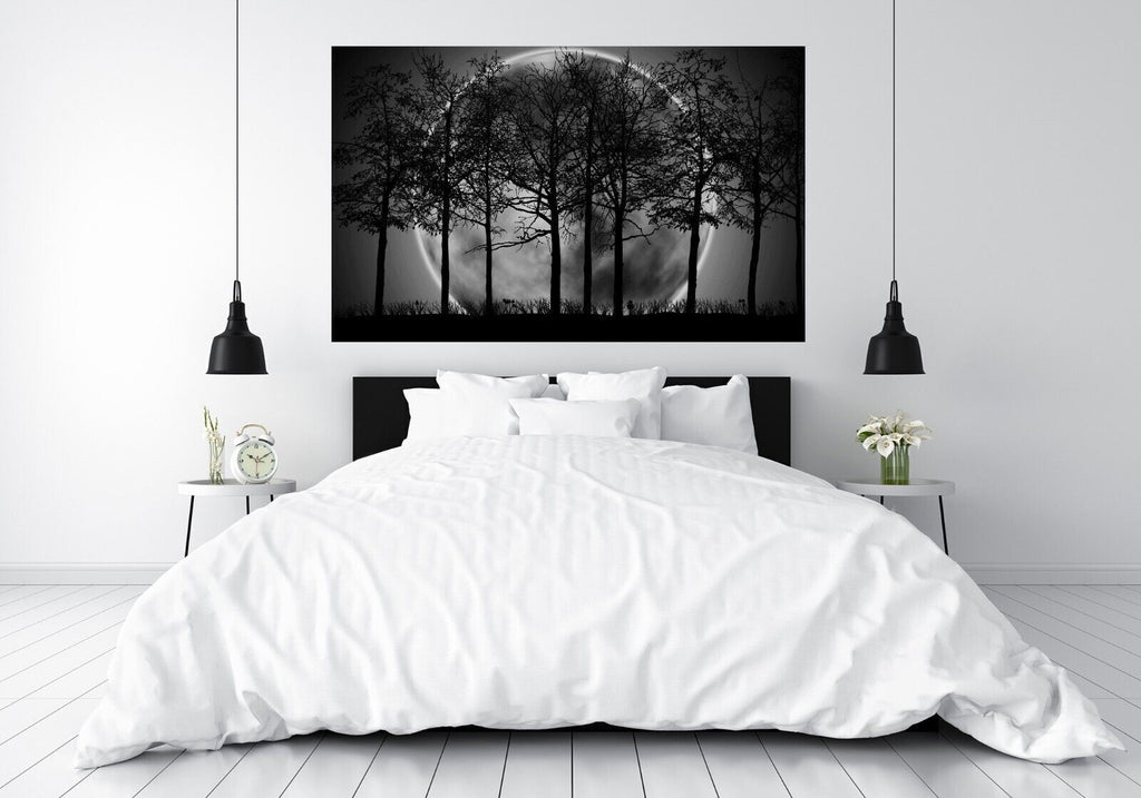 Black Grey Modern Landscape Cotton Canvas Wall Art Picture Print - All sizes