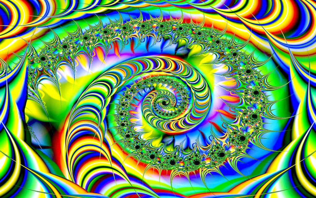 Rainbow bright colours swirl abstract Canvas Wall Art Picture Print