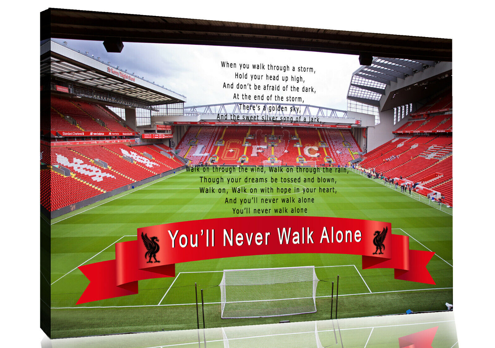 Coloured Liverpool Anfield You'll Never Walk Alone CANVAS WALL ART Print Picture