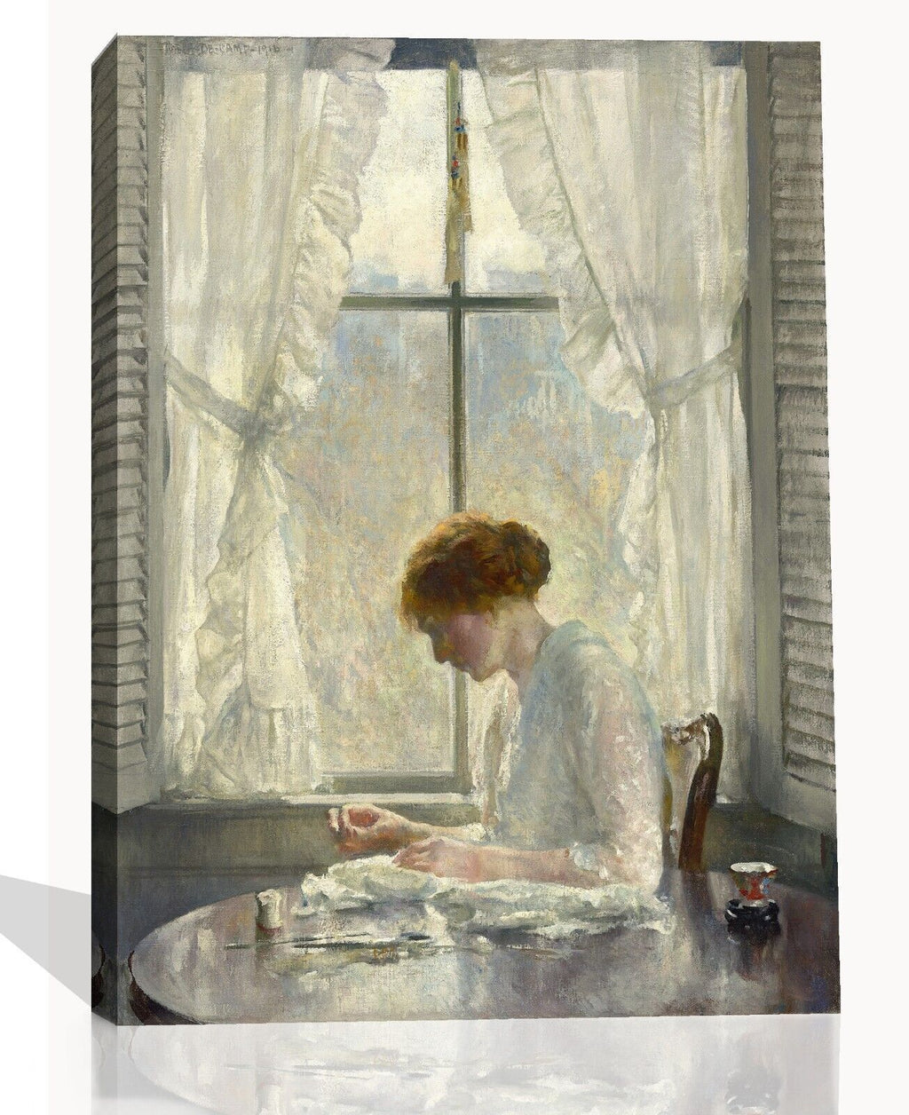 JOSEPH DECAMP, THE SEAMSTRESS Canvas Wall Art Picture Print