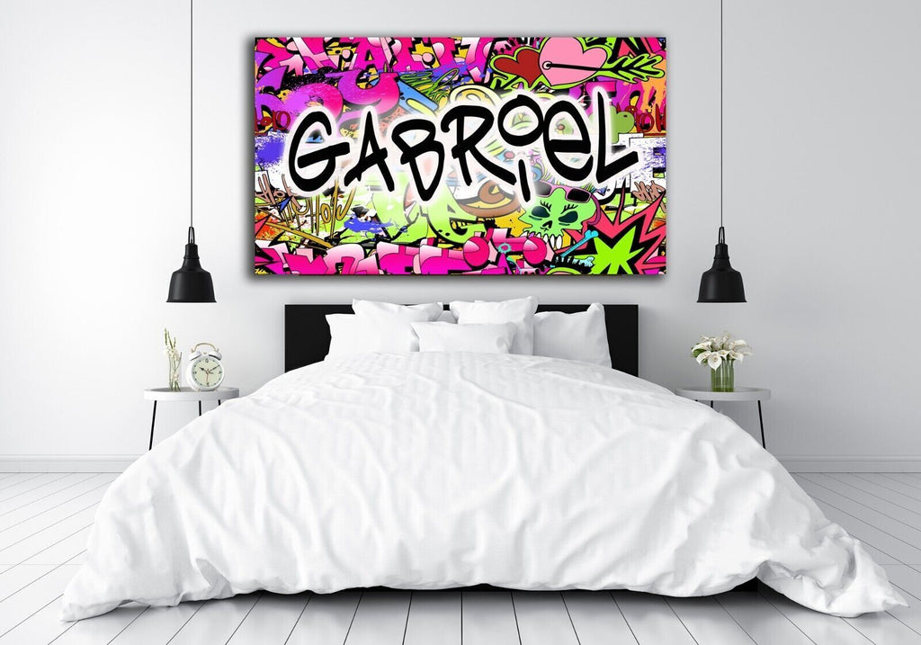 Personalized Personal ANY Name on Graffiti wall Sign Canvas Wall Art Print
