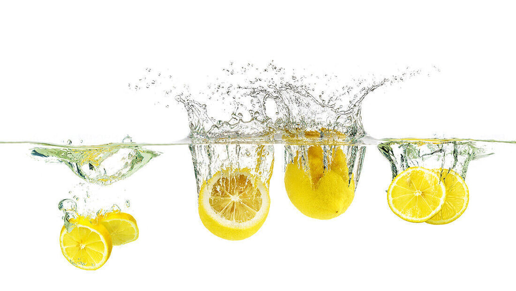 Lemon Fruit Splash Kitchen Picture CANVAS WALL ART Print Picture - Yellow