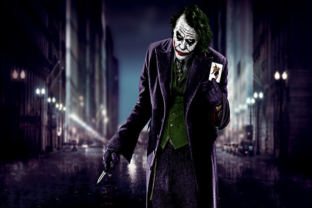 Dark Knight Joker Batman Film Cotton Canvas Wall Art Picture Print A1 A2 A3 A4