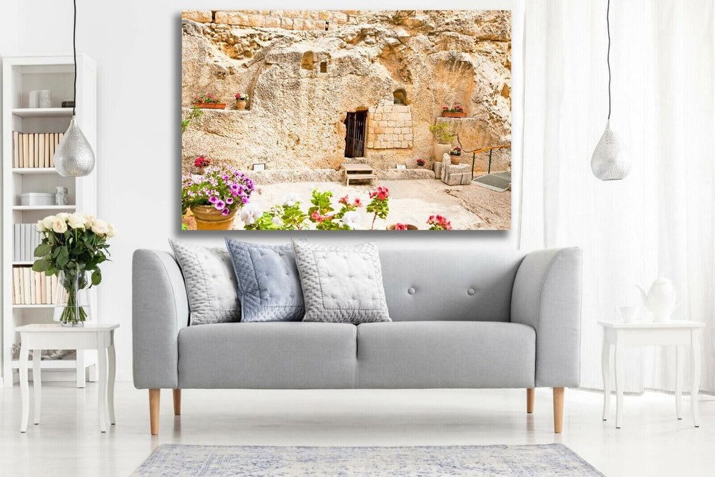 Garden Tomb in Jerusalem, Israel Canvas Wall Art Picture Print