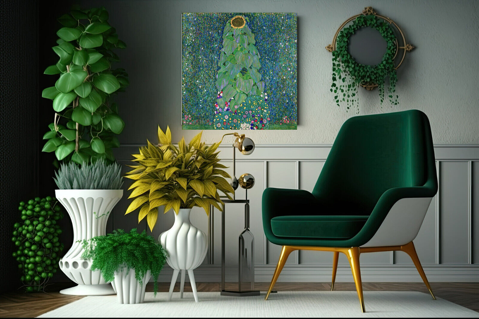 GUSTAV KLIMT THE SUNFLOWER  Canvas Wall Art Picture Print